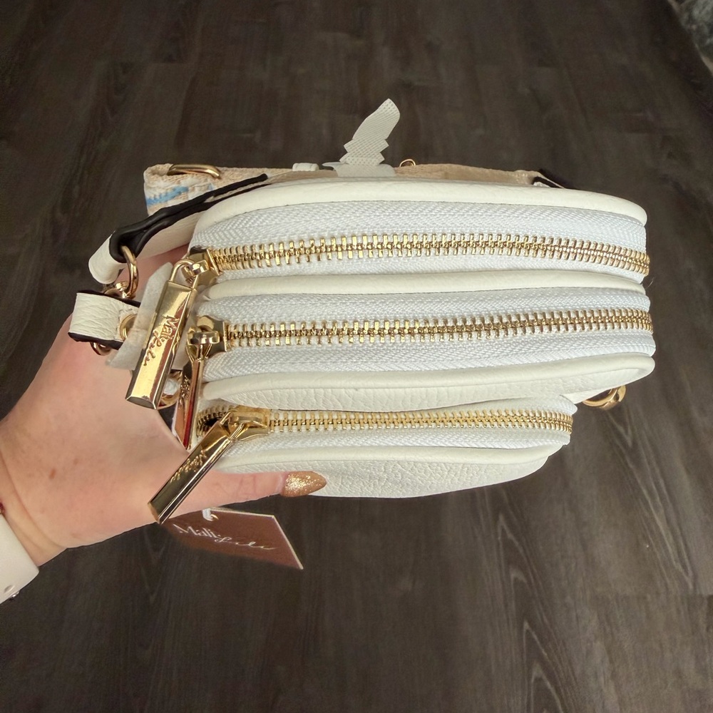 Mali & Lili Off-White Crossbody Bag with Patterned Strap - Picture 5 of 12